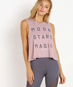 Spiritual Gangster Tops>Moon Stars Magic Crop Tank