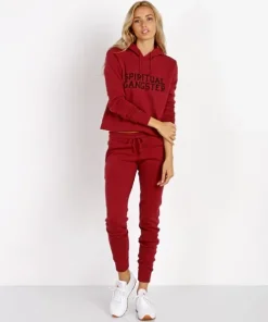 Spiritual Gangster Tops>SG Varsity Cropped Hoodie
