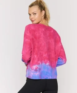 Spiritual Gangster Tops>Supernova Long Sleeve Watermelon Purple Tie D