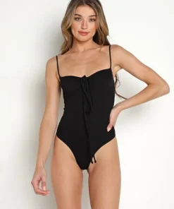 Stillwater Bodysuits>Corset Bodysuit Black