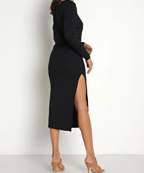 Stillwater Dresses>Did it Again Rib Dress Black