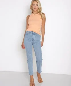 Stillwater Tops>High Neck Rib Tank Summer Sorbet