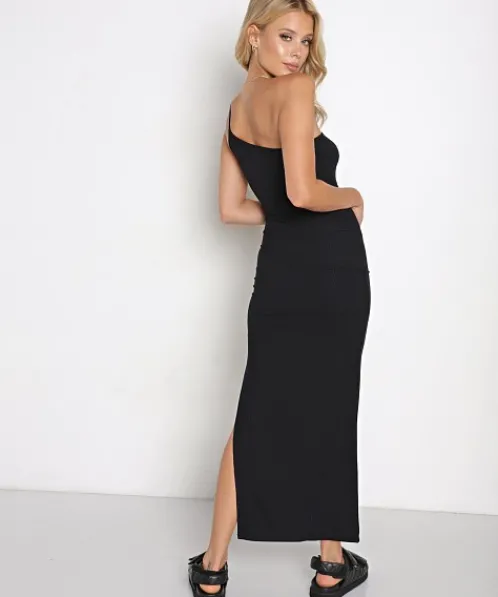 Stillwater Dresses>Rib Cali Midi Dress Black