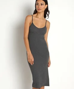 Stillwater Dresses>So Simple Rib Tank Dress Charcoal