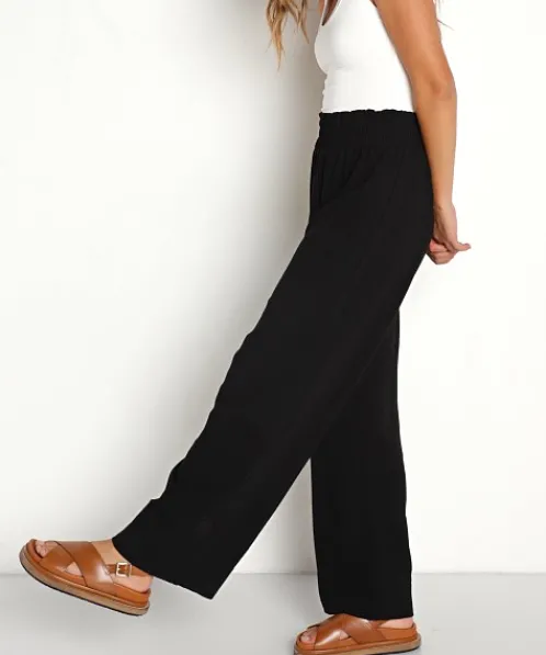 Stillwater Pants>Take Me Higher Wide Leg Pant Black