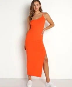 Stillwater Dresses>The Cali Rib Dress Orange
