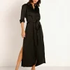 Stillwater Dresses>The Darrian Shirt Dress Black