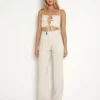 Stillwater Pants>The Pleated Wide Leg Natural