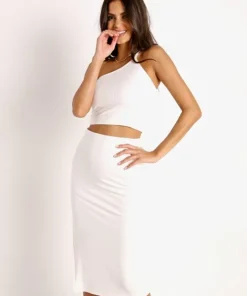 Stillwater Skirts>The Rib Edit Skirt White