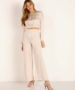 Stillwater Pants>The Sunset Wide Leg Pant Champagne