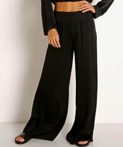 Stillwater Pants>The Sunset Wide Leg Pant Black