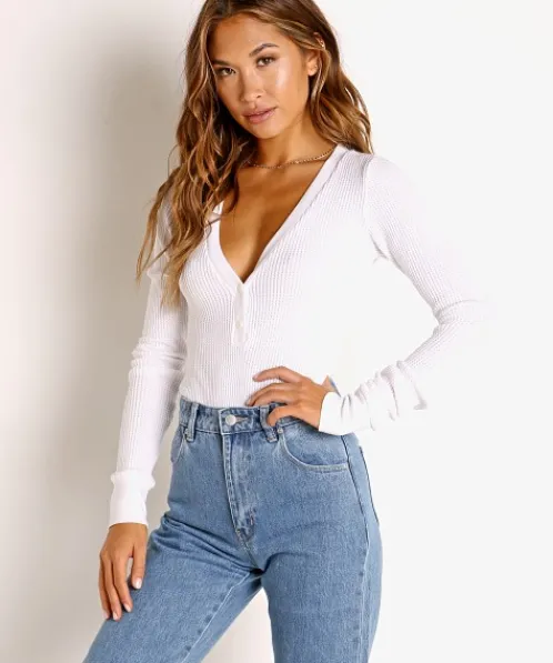 Stillwater Bodysuits | Tops>Warm Up Thermal Bodysuit White