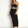 Stillwater Dresses>Wide Rib Baja Nights Cut Out Dress Black