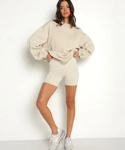 STYLERUNNER Knits>Solstice Crew Pullover Oat Milk