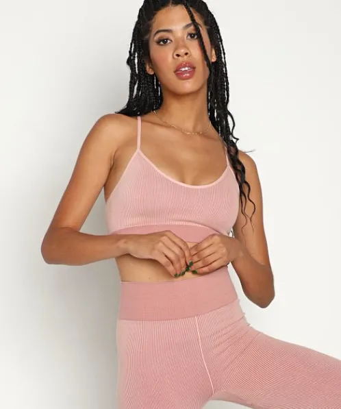 The Upside Sports Bras>Circular Knit Zahra Sports Bra Pink