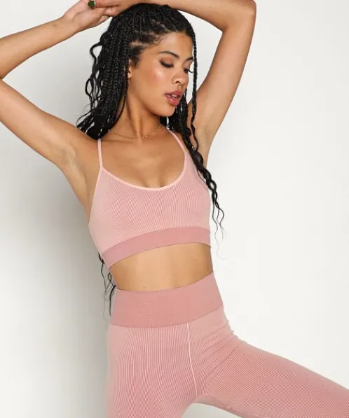 The Upside Sports Bras>Circular Knit Zahra Sports Bra Pink