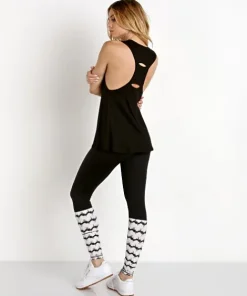 Track & Bliss Tops>Track & Bliss Keyhole Strappy Tank Black