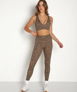 Varley Bottoms>Century 2.0 Legging Coffe Cheetah