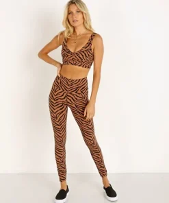 Varley Sports Bras>Kellam Sports Bra Clay Zebra