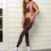 Varley Bottoms>Luna Legging Red Animal
