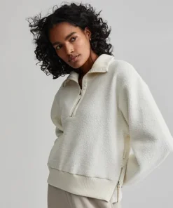 Varley Jackets>Roselle Half Zip Fleece Egret