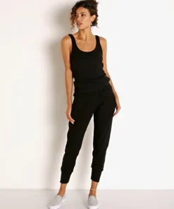 Vitamin A Tops>Organic Rib West Tank Black