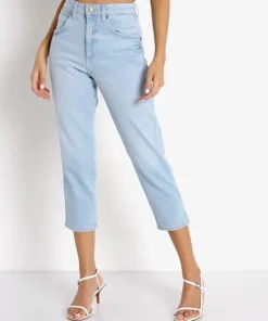 Wrangler Pants>Mom Jean Clear Blue