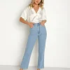 Wrangler Pants>Wild West 603 High Rise Straight Jean Bluestone