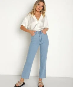 Wrangler Pants>Wild West 603 High Rise Straight Jean Bluestone
