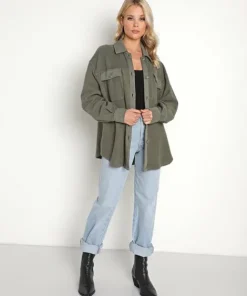 Z Supply Jackets>Austen Washed Shacket Dusty Olive