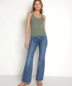 Z Supply Tops>Casa Rib Tank Forest