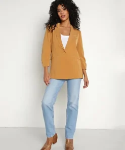 Z Supply Jackets>Cinema Blazer Camel Brown