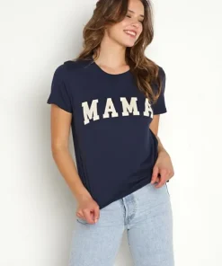 Z Supply Tops>Easy Mama Tee Captain Navy