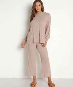 Z Supply Pants>Geri Marled Rib Pant Heather Frappe