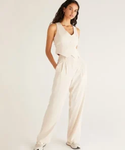 Z Supply Pants>Lucky Twill Pant Ecru