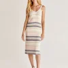 Z Supply Dresses>Malibu Stripe Sweater Dress Oatmeal