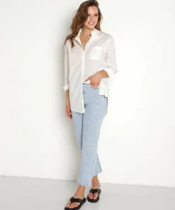 Z Supply Tops>Poolside Button Up Shirt White