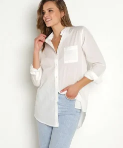 Z Supply Tops>Poolside Button Up Shirt White