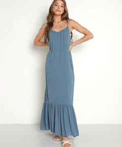 Z Supply Dresses>Rocco Maxi Dress Caribbean Blue