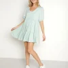 Z Supply Dresses>Ryker Mini Dress Seaglass