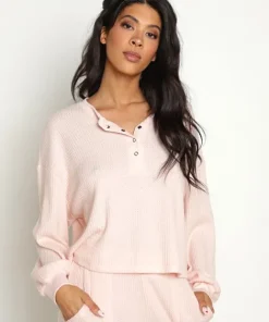 Z Supply Sleep Shirts | Tops>Snuggle Up Thermal LS Top Vintage Pink
